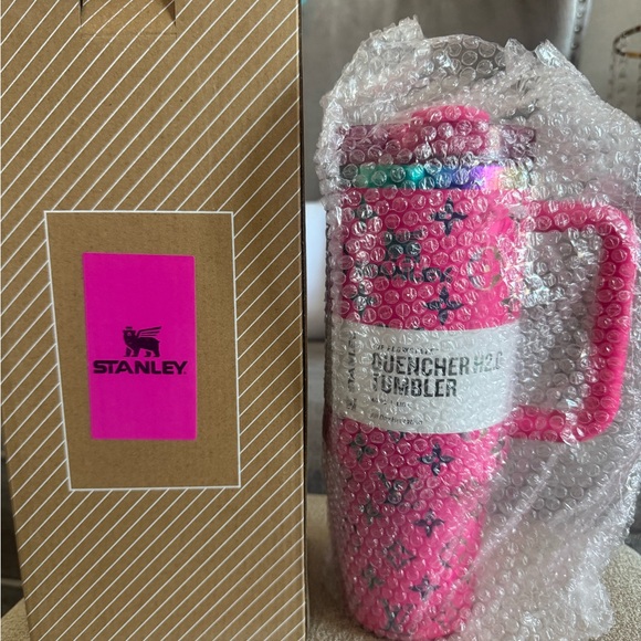Stanley’s Hot Pink 40oz Tumbler with LV designs. New. - Picture 2 of 8